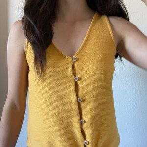Madewell Texture & Thread Button Front Tie Tank